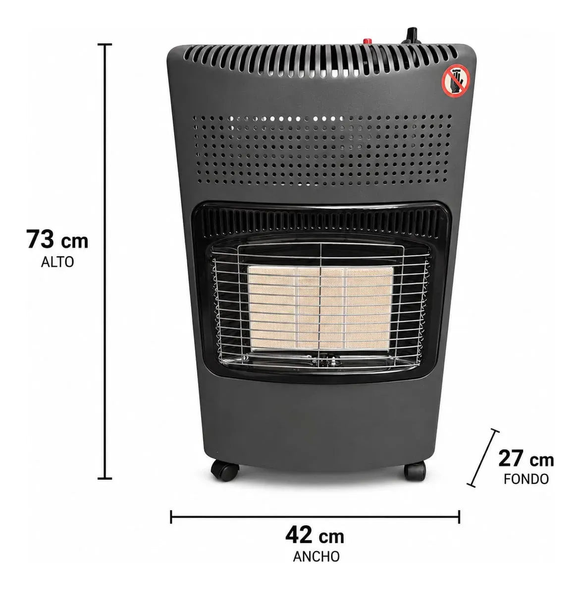 Estufa Cuadrada Para Interiores /Calefactor Portátil Con Rueda A Gas