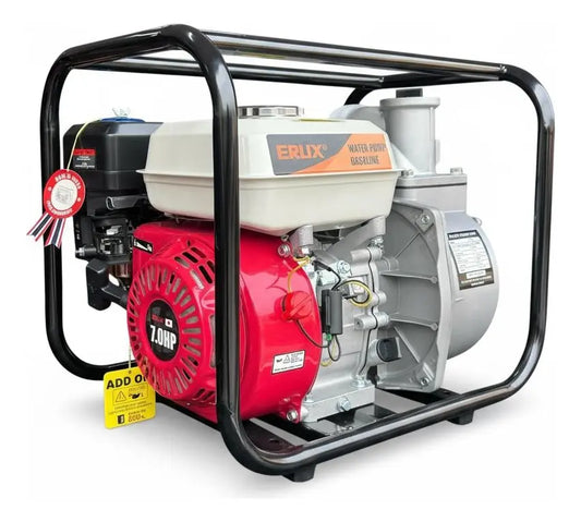 Motobomba De 2 Pulgadas a Gasolina ERUX 6.5HP Alto Caudal 30.000 L/h Uso Profesional