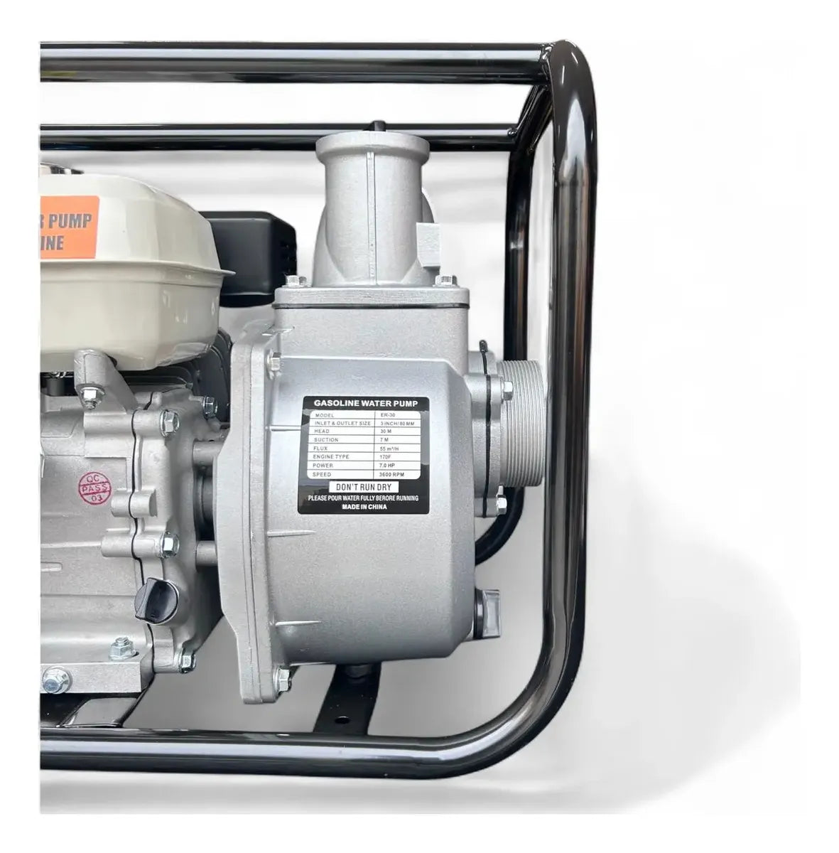 Motobomba De 3 Pulgadas a Gasolina ERUX 3” 6.5HP Alto Caudal 30.000 L/h Uso Profesional