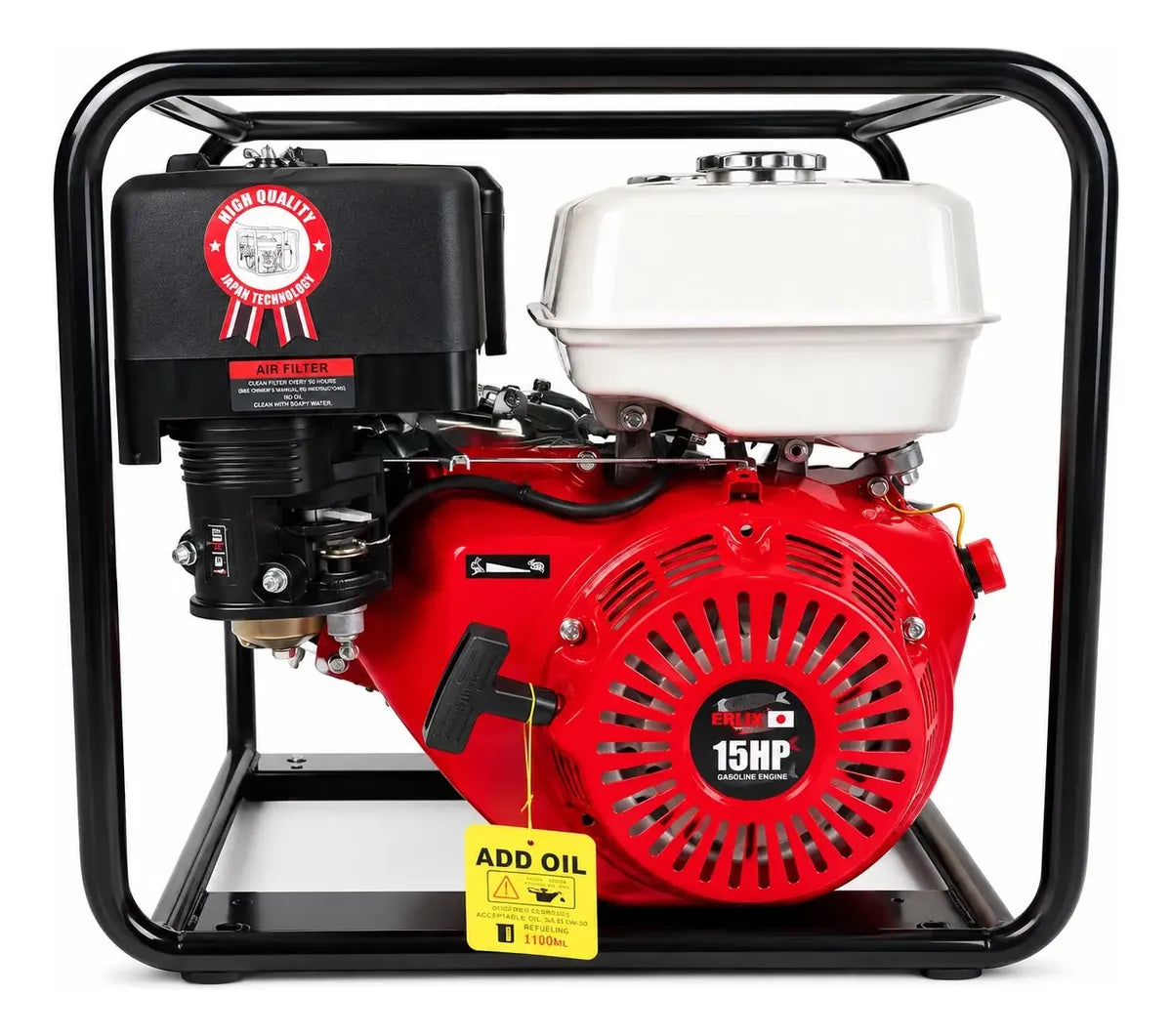 Motobomba De 15HP Bencinera 4 Pulgadas | 190f- Licencia Japonesa Profesional