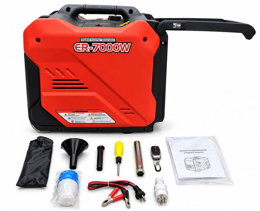 Generador Eléctrico De 7000w Erux Inverter Insonoro Con Control Y Llave