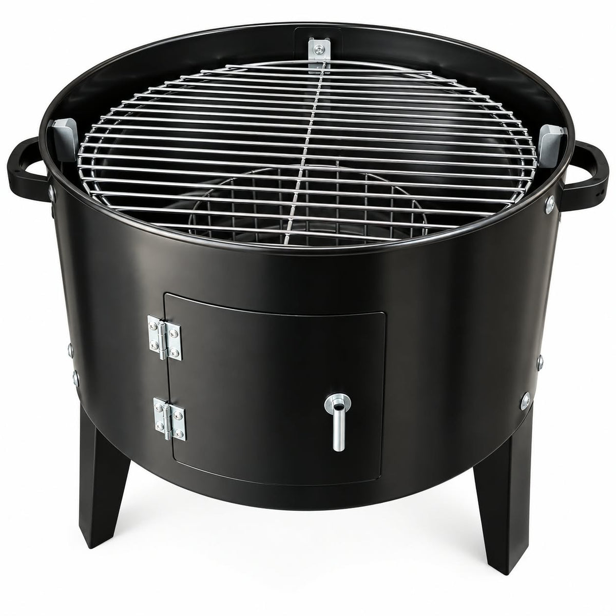 Parrilla Ahumadora Vertical 3 en 1 a Carbón – 2 Niveles Desmontables