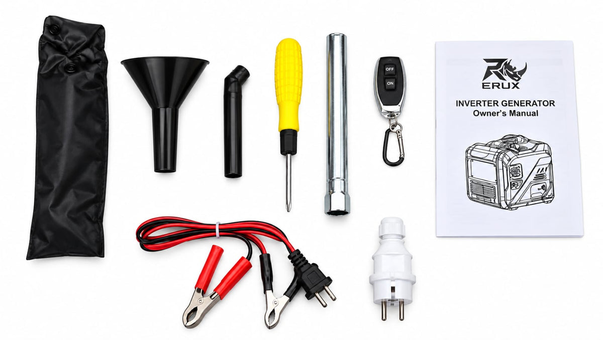Generador Eléctrico De 7000w Erux Inverter Insonoro Con Control Y Llave