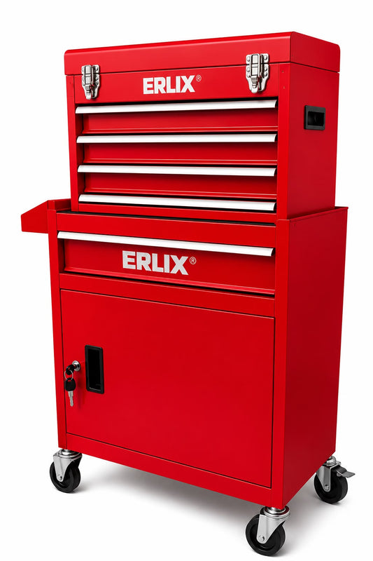 Gabinete De Metal Para Herramientas Profesional Erux | ROJO |Con Ruedas