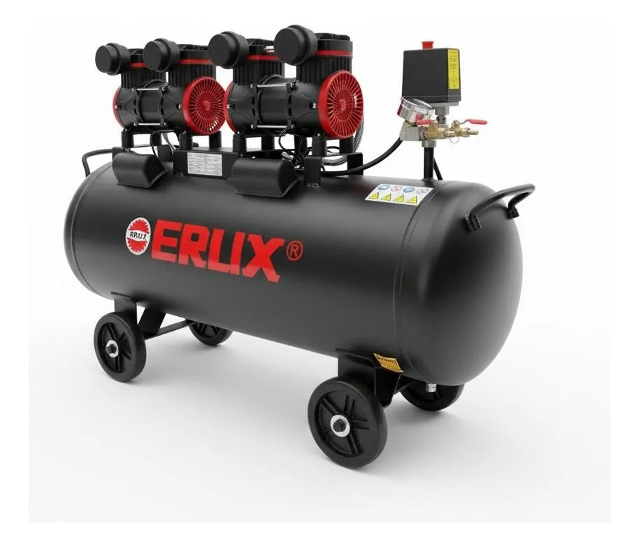 Compresor de Aire 100l Oil Free 1600w Doble Motor 8 Bar 220v