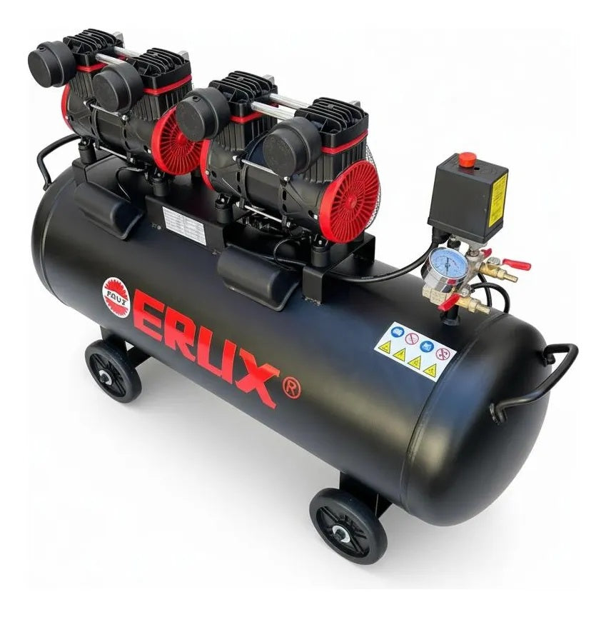 Compresor de Aire 100l Oil Free 1600w Doble Motor 8 Bar 220v