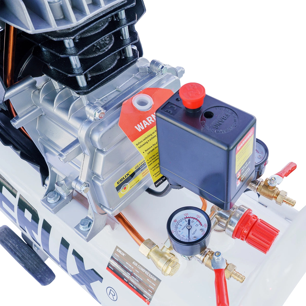 Compresor de Aire 50 Litros 2hp Erux Blanco 50hz Monofásica ERUX - Repuesto de alta calidad para Compresores de Aire