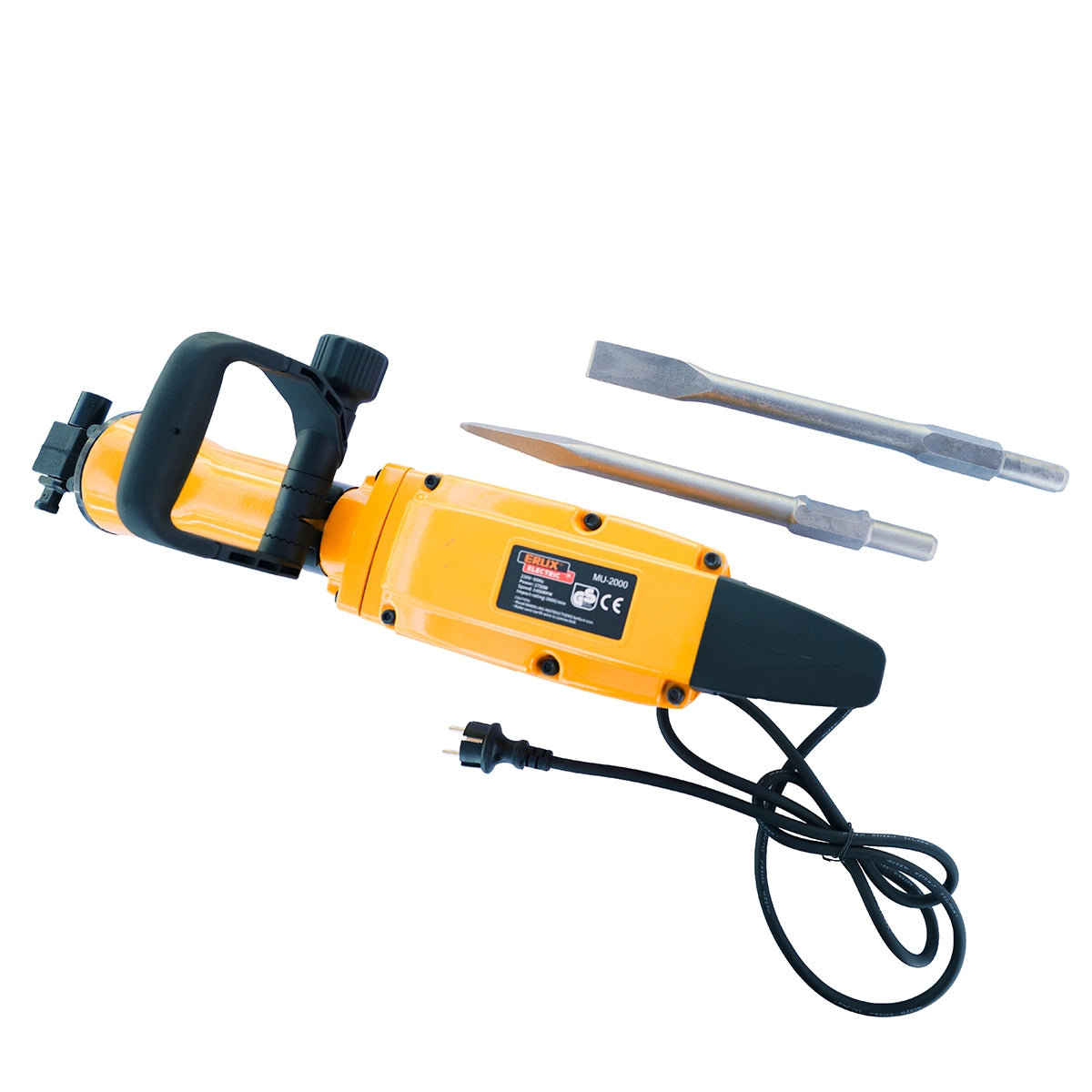 Cango Demoledor 1750w Lic Japones + 2 Punta Cinceladora ERUX - Repuesto de alta calidad para Equipamiento de Taller y Carga