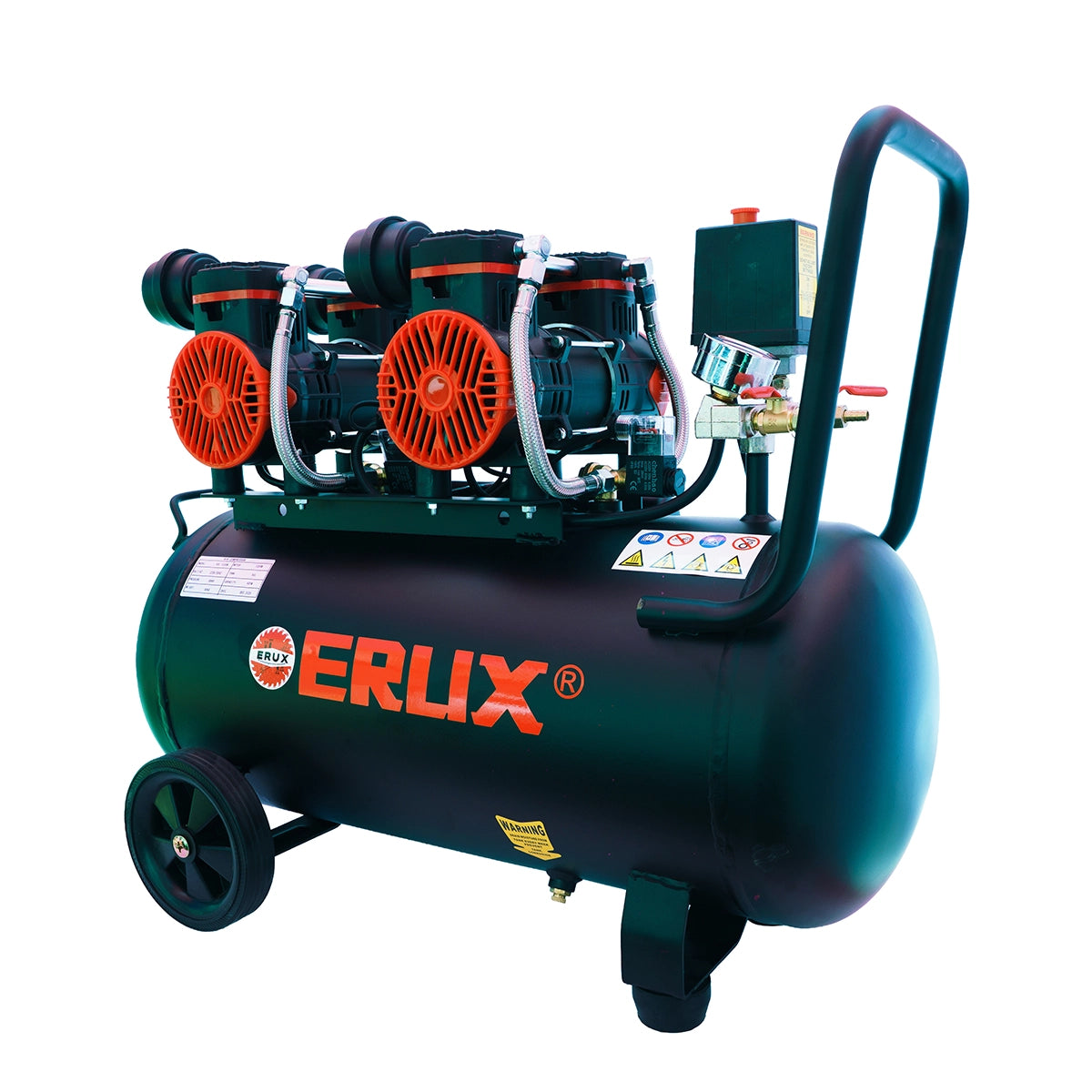 Compresor de Aire-oil Free 50l 1200w Doble Motor 8 Bar 220v ERUX - Repuesto de alta calidad para Compresores de Aire