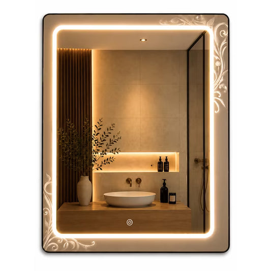 Espejo LED LORE 80x60 cm con Sensor Touch – Iluminación Premium para Baño, Tocador y Hogar. ENVIO GRATIS