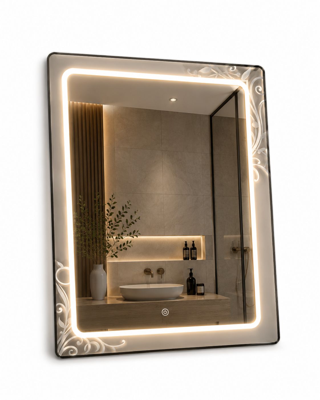 Espejo LED LORE 80x60 cm con Sensor Touch – Iluminación Premium para Baño, Tocador y Hogar