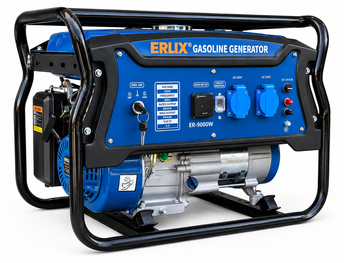 Generador Bencinero De 2800w / Erux Monofásico/ Partida Manual / Motor 7HP | Estanque 15L | Monofásico 220V