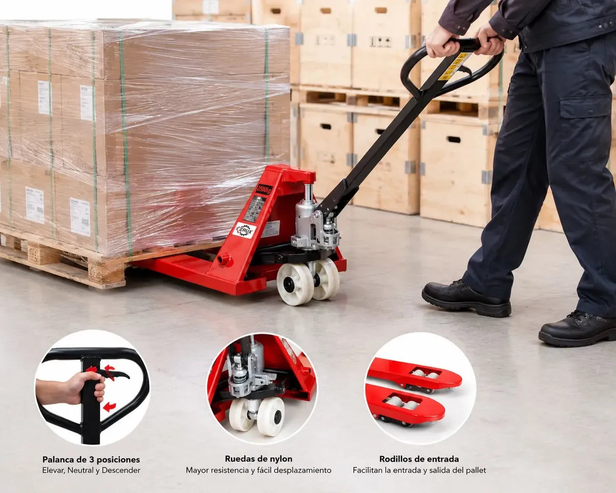 Transpaleta Manual Erux De 2.500 Kg Angosta