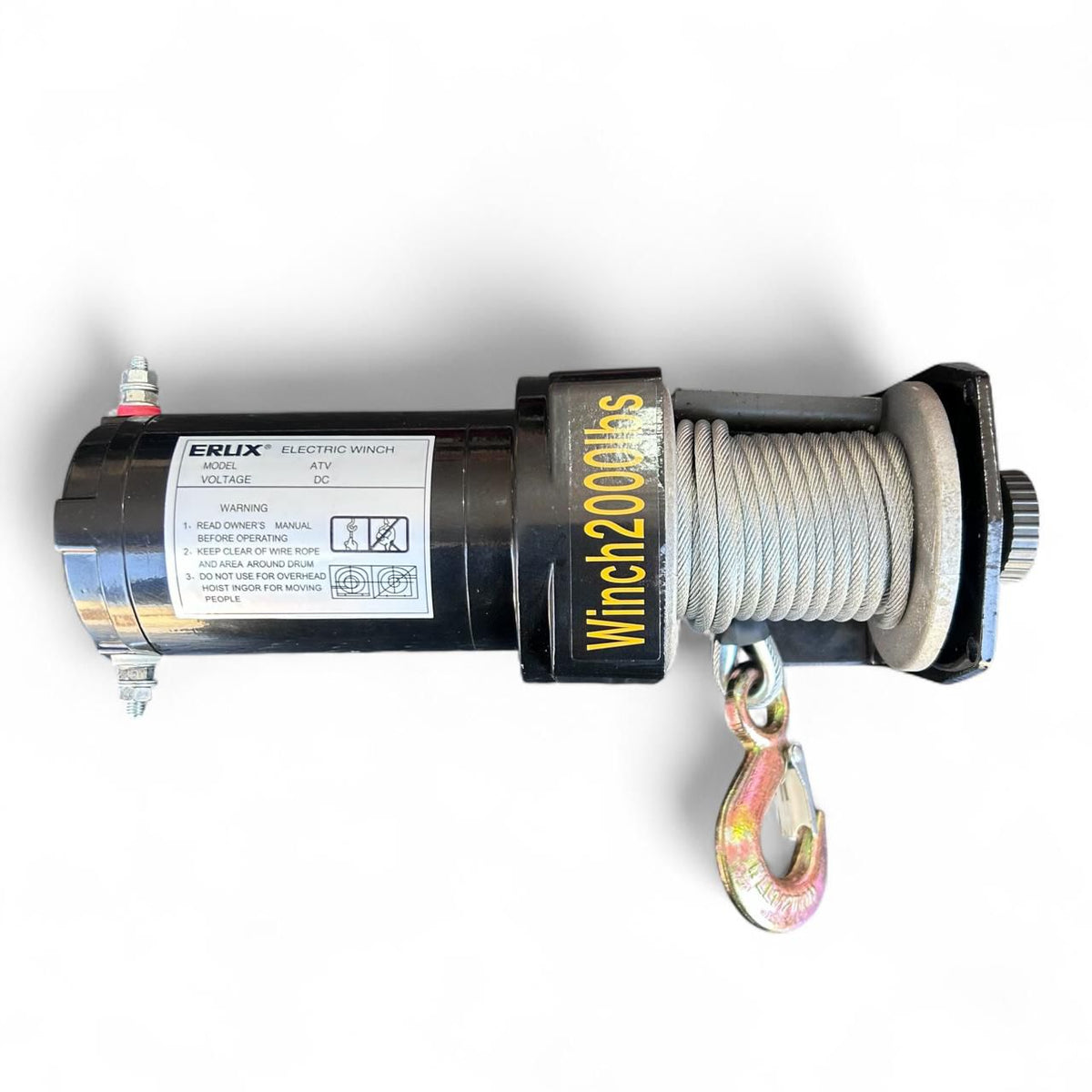 Winche Eléctrico Capacidad 2000 Lbs 12v dc Control Remoto