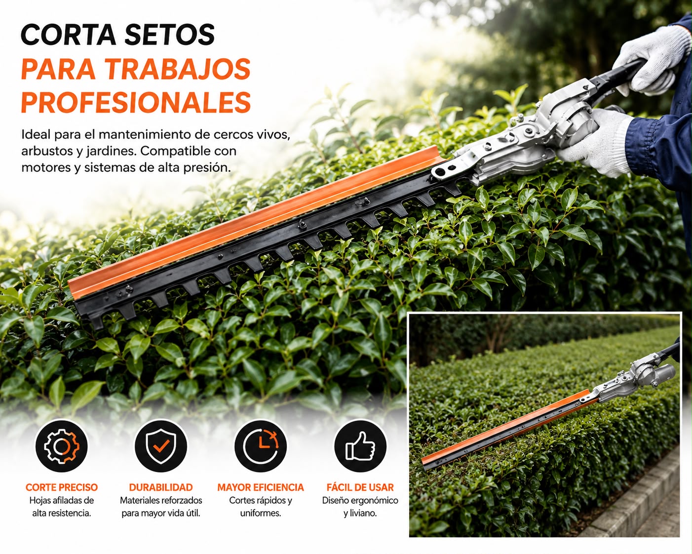 Accesorio Cortasetos 28 mm x 9 Estrías | Cabezal Doble Hoja Para Desbrozadora ERUX