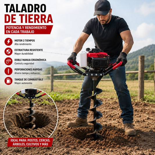 Barreno Ahoyador a  Gasolina Profesional - Motor 4 Tiempos 85cc.