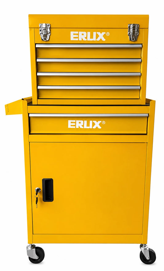 Gabinete De Metal Para Herramientas Profesional | Amarillo Con Ruedas | Fácil Traslado