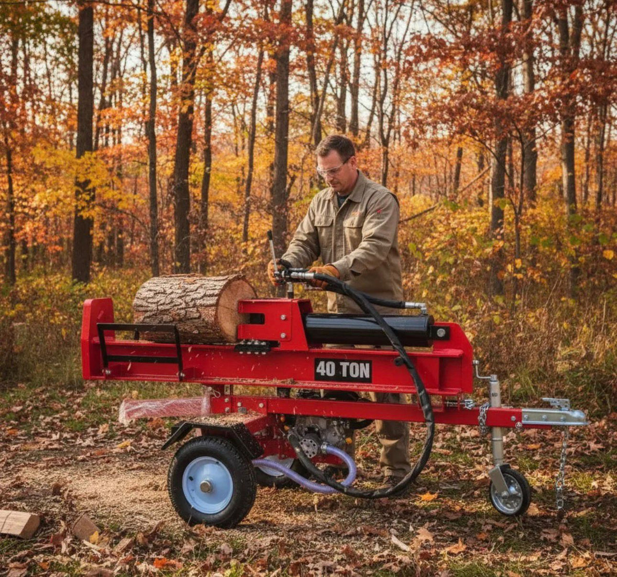 Astilladora Partidor De Leña 18t Motor A Bencina 7hp