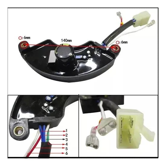Regulador de Voltaje Avr Monofásico 6 Cables 250v- 470uf 5-6kw