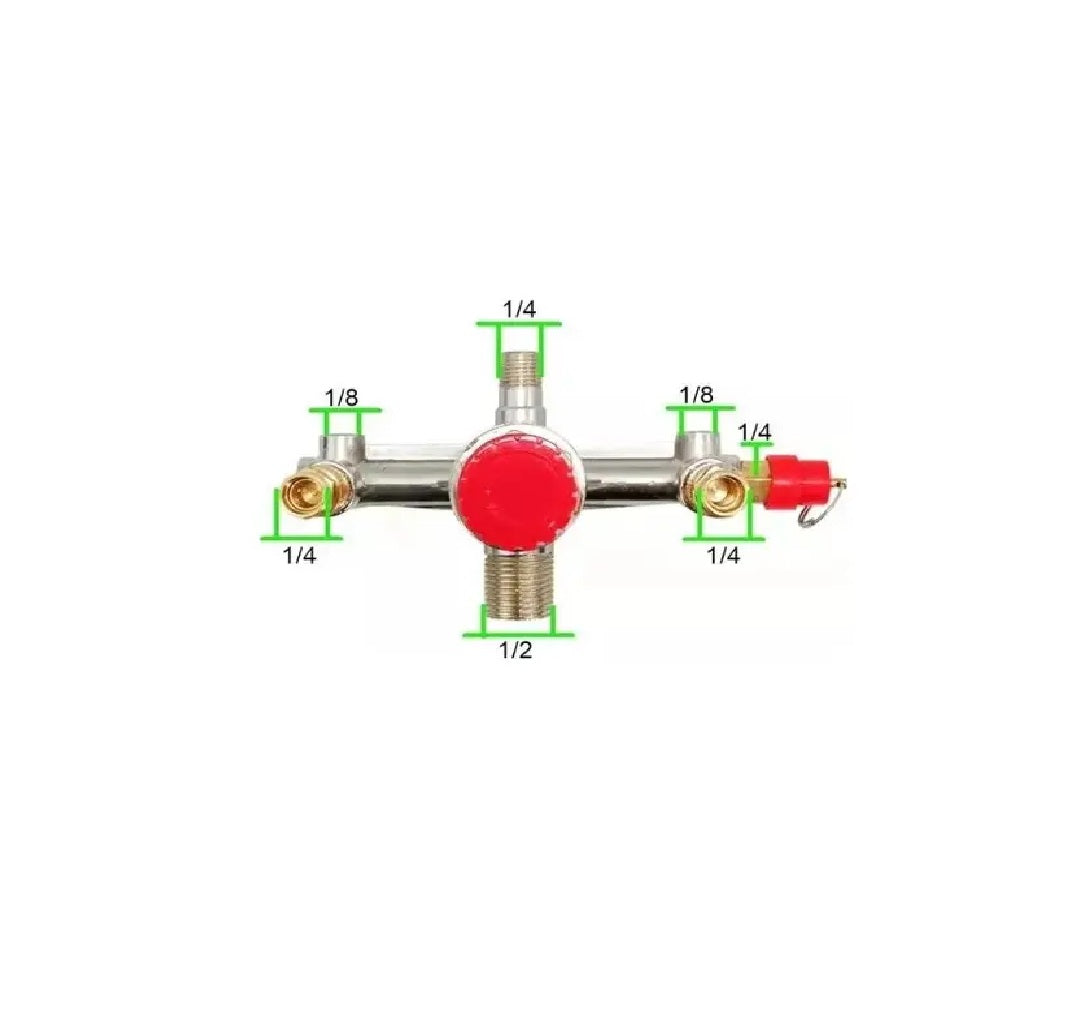 Base Regulador Doble Tubo Para Presostato Compresor De Aire