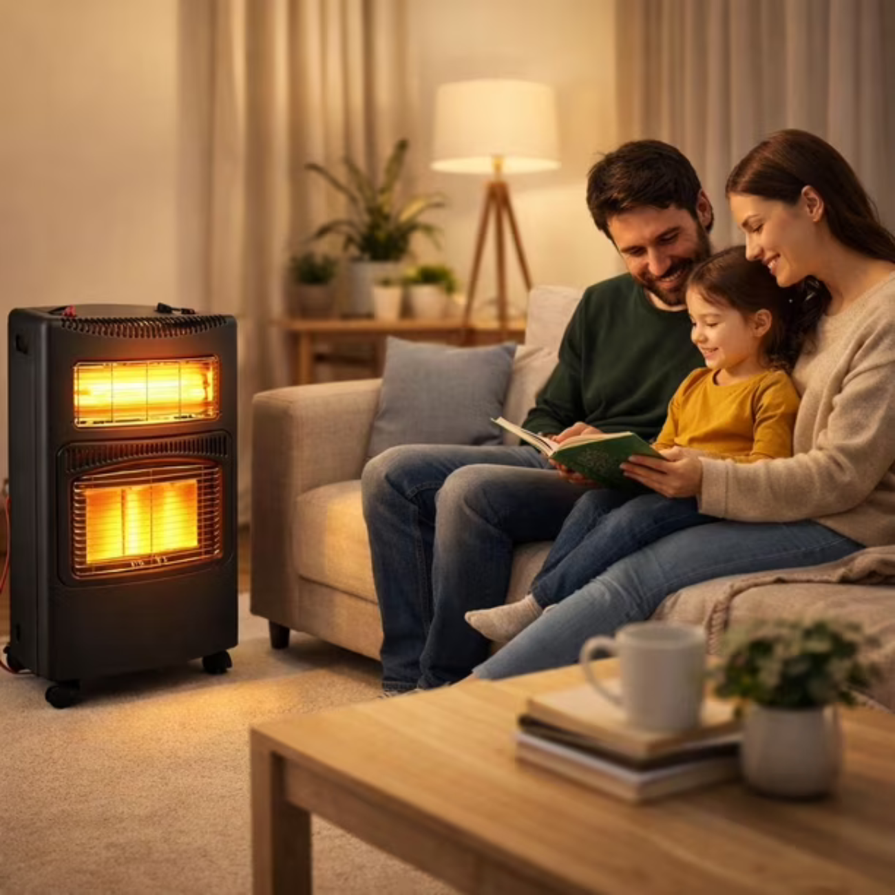 Estufa Calefactora Para Interiores 2 en 1 Gas GLP + Eléctrica 4200W Máximo Rendimiento