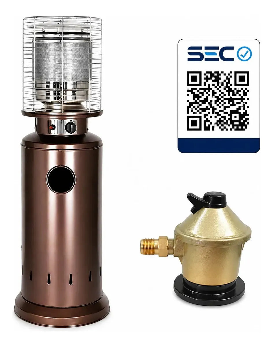 Estufa De Patio Baja A Gas Bronce / Interior Exterior | Calefacción Eficiente para Exteriores y Ambientes Sociales
