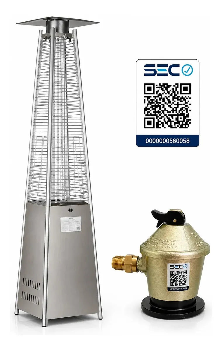Estufa De Patio Pirámide De Exterior | Acero Inoxidable