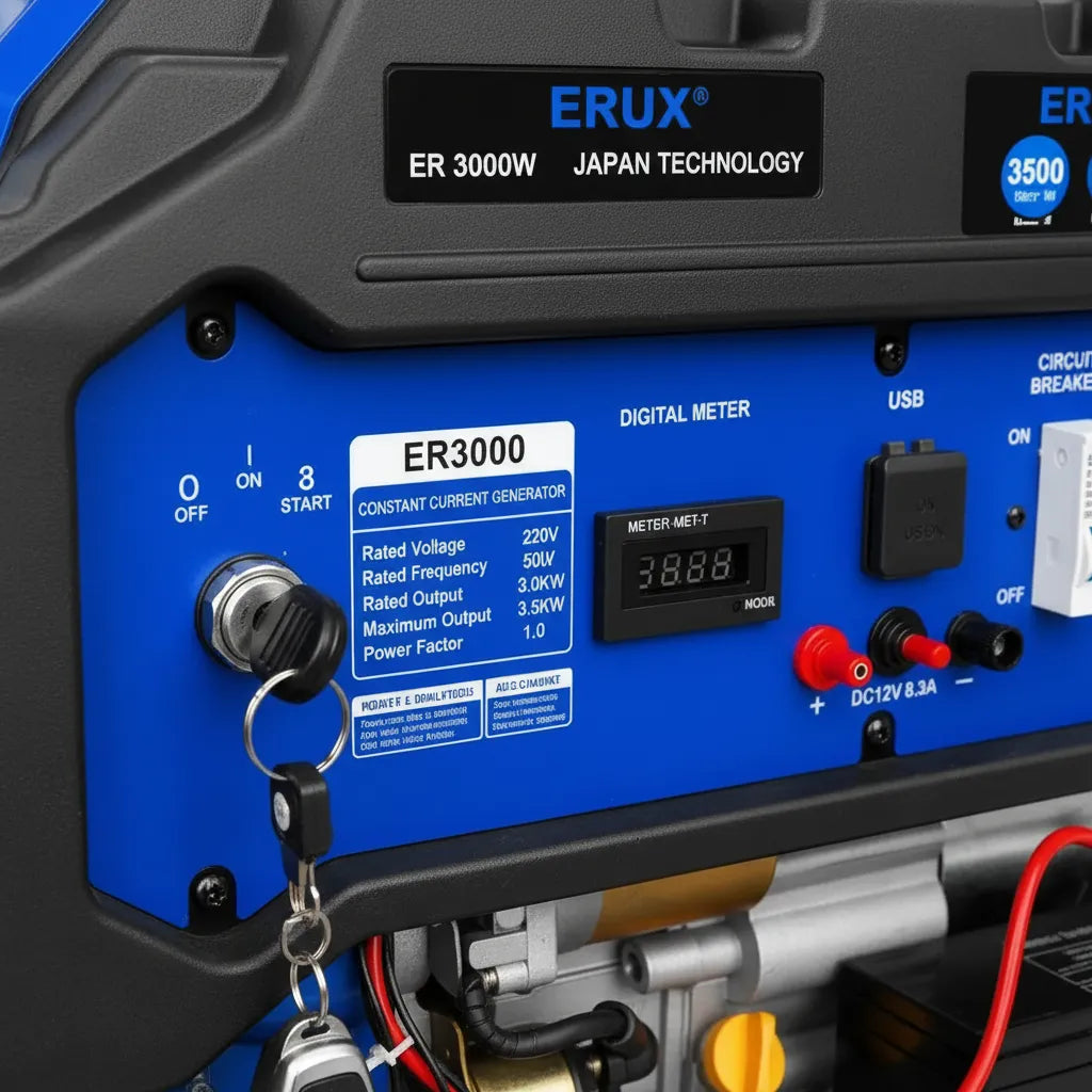 Generador Eléctrico A Gasolina Erux 3000 Watts | 12V - Arranque Eléctrico | 220V