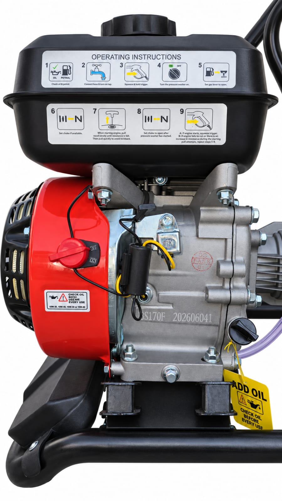 Hidrolavadora A Bencina 3200 Psi Max Con Motor 6,5 Hp 170bar