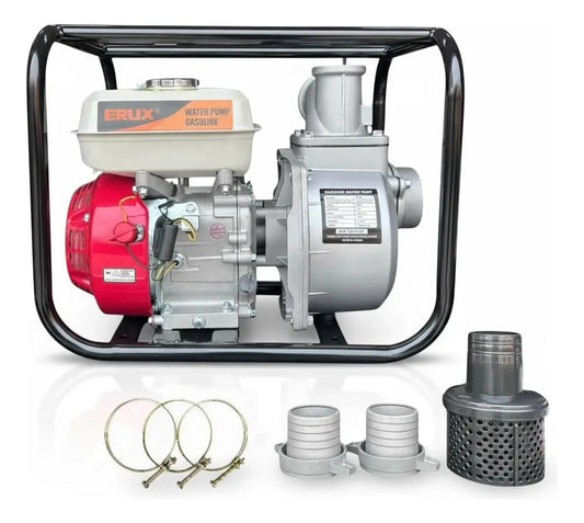 Motobomba De 3 Pulgadas a Gasolina ERUX 3” 6.5HP Alto Caudal 30.000 L/h Uso Profesional