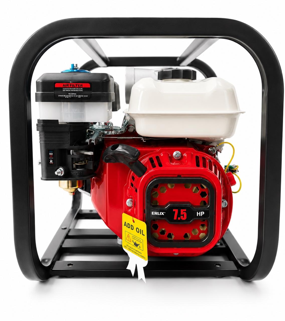 Motobomba De Agua Erux 3 Pulgadas | Gasolina | 7.5hp | 4 Tiempos | Profesional | Modelo WP30