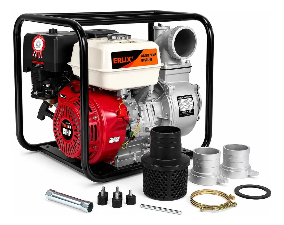 Motobomba De 15HP Bencinera 4 Pulgadas | 190f- Licencia Japonesa Profesional