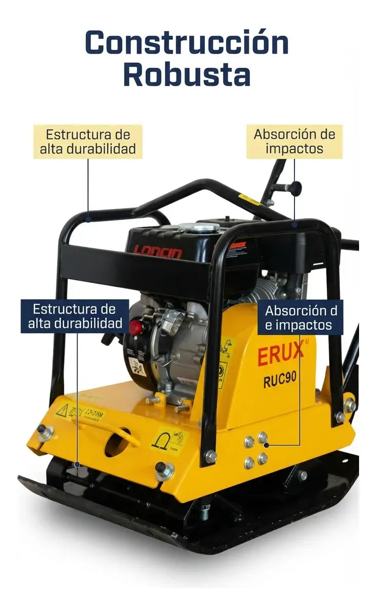 Placa Compactadora A Gasolina 6.5 Hp - 15kn - 90kgs Erux