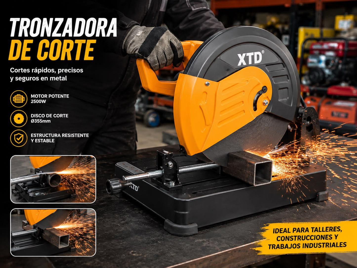 Tronzadora Erux Para Metal Profesional 2500watts 355mm|14plg