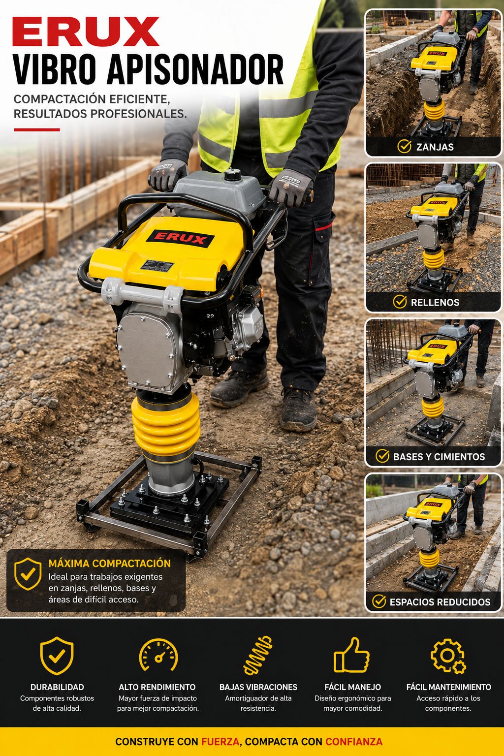Vibropison Apisonador Compactador Bencina Loncin